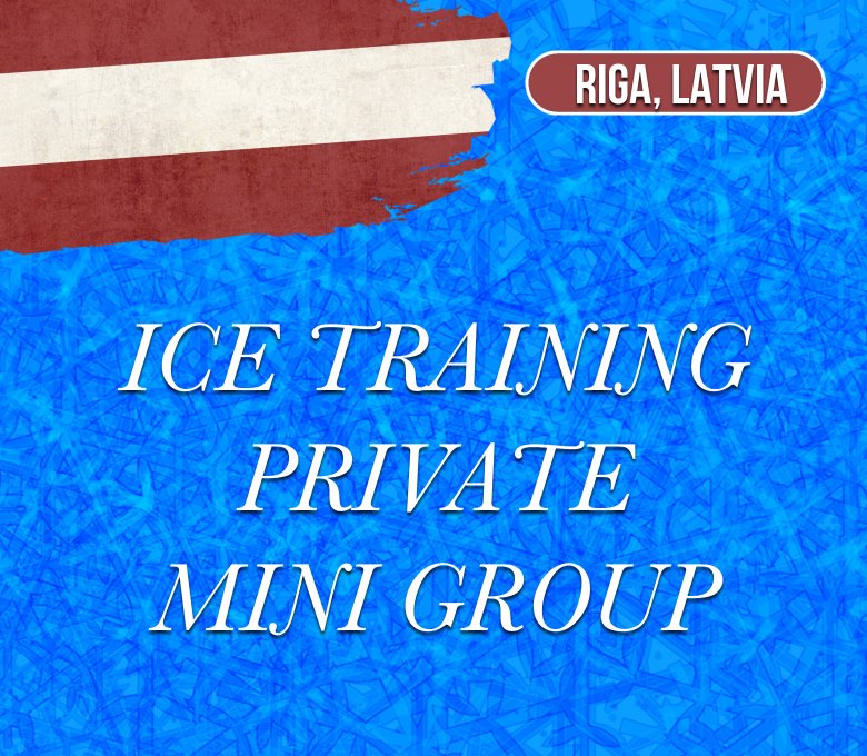 Private figure skating training lessons on the ice and training in mini group for skaters of all skating levels in Latvia