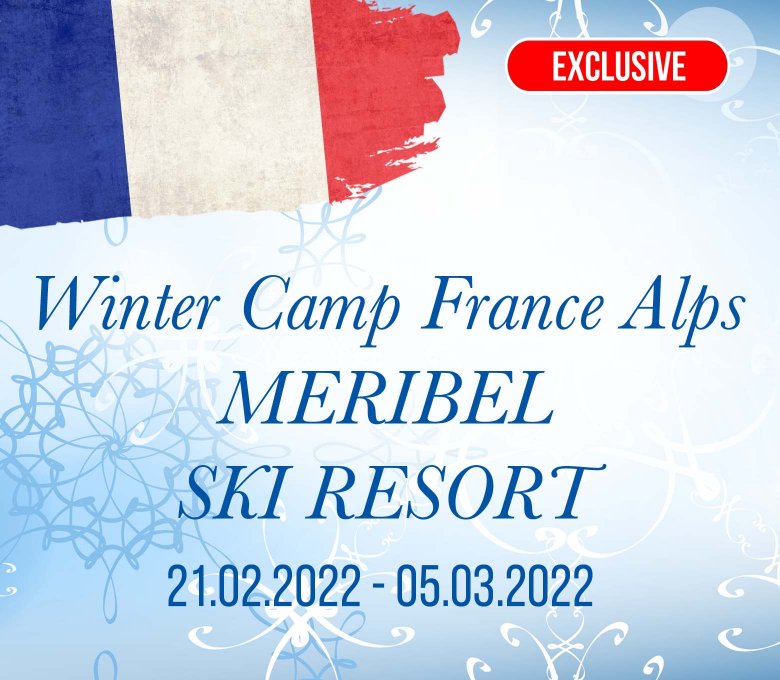 Le stage de patinage artistique d’hiver dans les Alpes françaises 2022. La célèbre station de ski alpin - Méribel